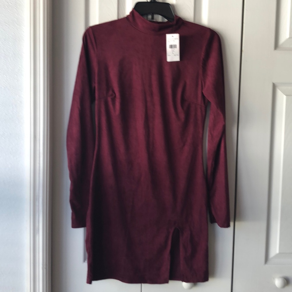 Bria Suede Burgundy dress (L)